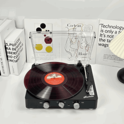Multifunctional automatic vinyl record player black 1