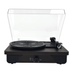 Retro wood-grain vinyl record player